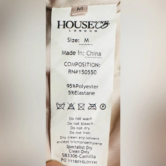 House of CB satin & crystal bodycon dress in champagne, ASO Cassie Euphoria Prom - Picture 11 of 11